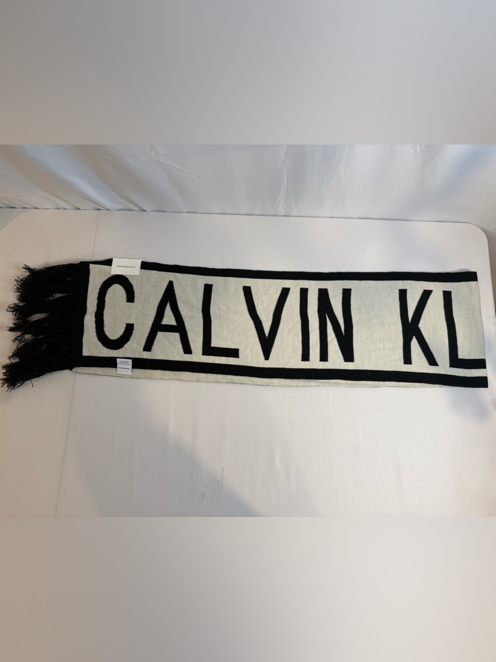 Calvin Klein Jeans Logo Scarf NWT Black White
